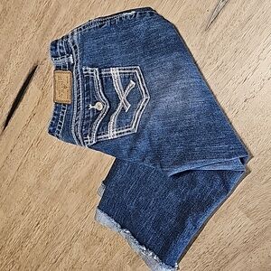 Amethyst Cuffed Denim Capris Size 11
